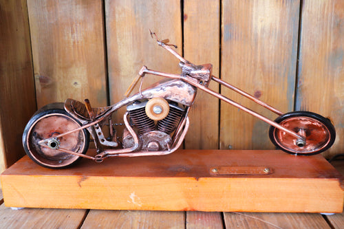 Classic Old School Chopper - Handcrafted motorcycle art