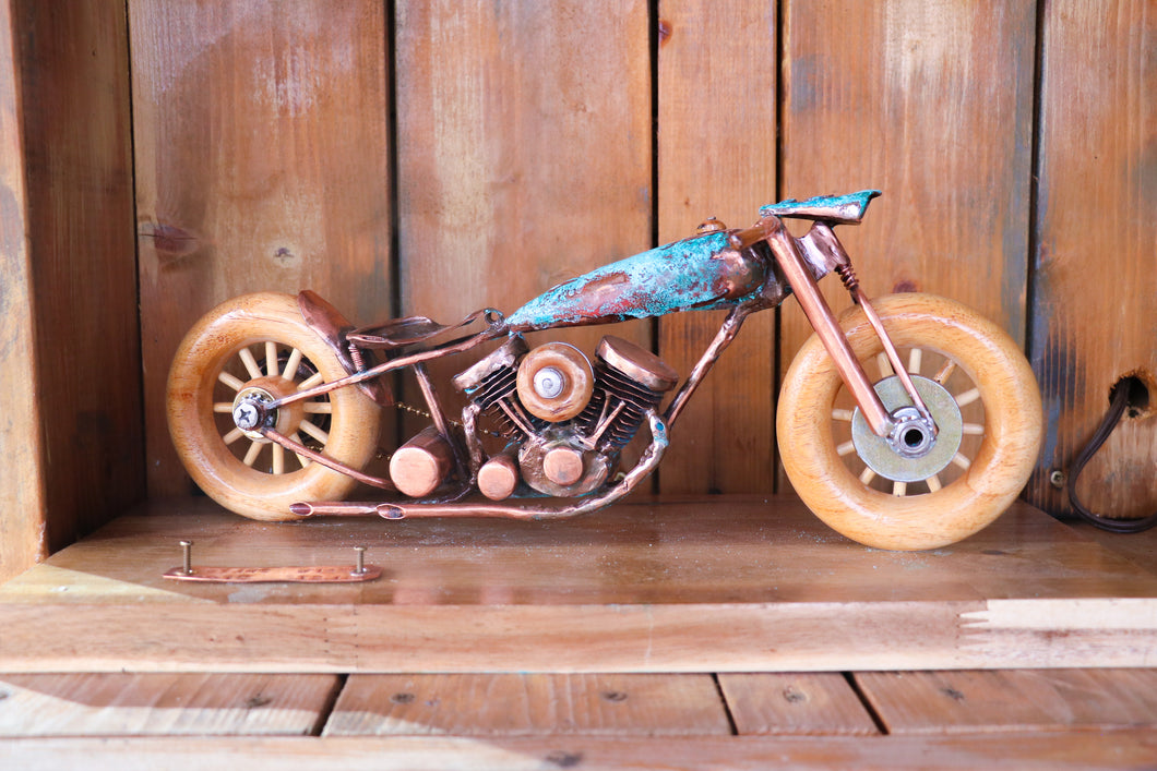 Patina Pan Head - Handcrafted motorcycle art
